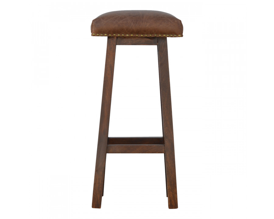 Artisan - Buffalo Bar Stool in Brass, Leather