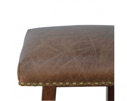 Artisan - Buffalo Bar Stool in Brass, Leather