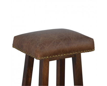 Artisan - Buffalo Bar Stool in Brass, Leather