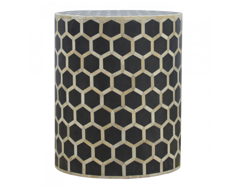 Artisan - Cylindrical Bone Inlay Footstool