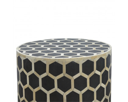 Artisan - Cylindrical Bone Inlay Footstool