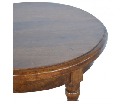 Artisan - Round Small Tea Table in Chestnut, Mango Wood