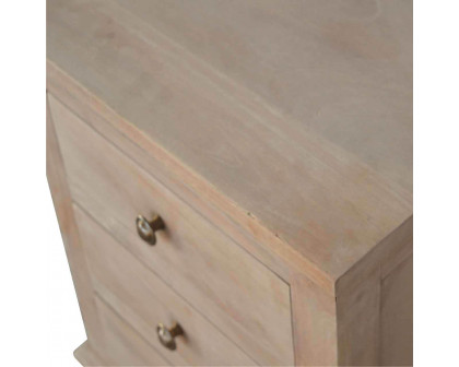 Artisan - Nightstand Table with 3 Drawers in Sun Bleach, Mango Wood