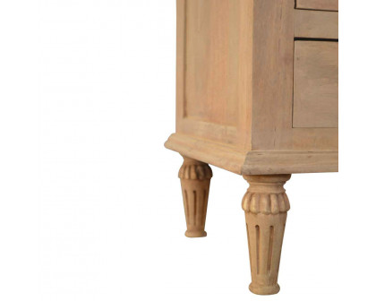 Artisan - Nightstand Table with 3 Drawers in Sun Bleach, Mango Wood