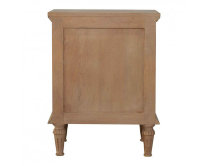 Artisan - Nightstand Table with 3 Drawers in Sun Bleach, Mango Wood