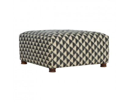 Artisan Jute Occasional Square Footstool - Fabric