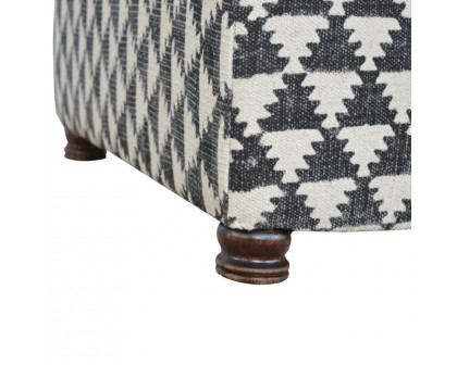 Artisan Jute Occasional Square Footstool - Fabric