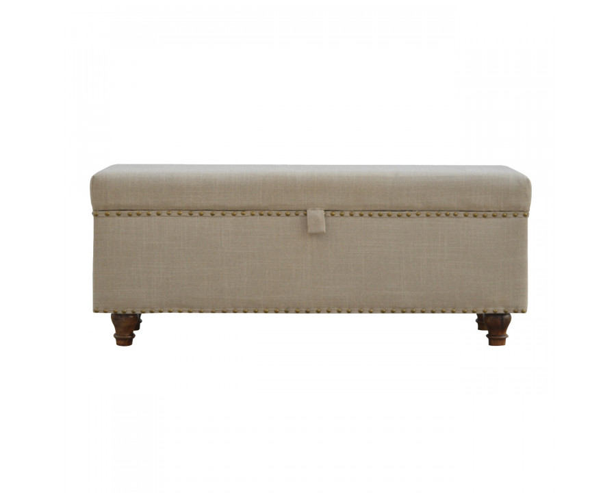 Artisan - Studded Lid-Up Bench in Linen