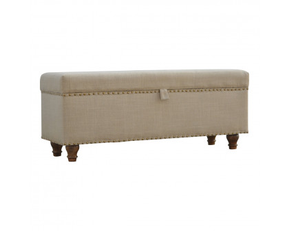 Artisan - Studded Lid-Up Bench in Linen