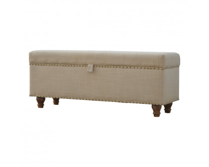 Artisan - Studded Lid-Up Bench in Linen