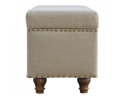 Artisan - Studded Lid-Up Bench in Linen