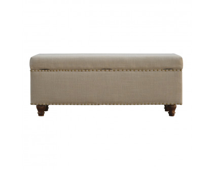 Artisan - Studded Lid-Up Bench in Linen