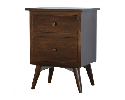 Artisan - Nordic Nightstand with 2 Drawers in Walnut