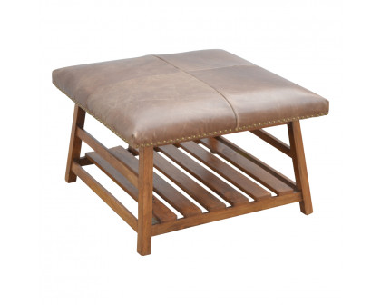 Artisan - Buffalo Hide Square Foot Stool