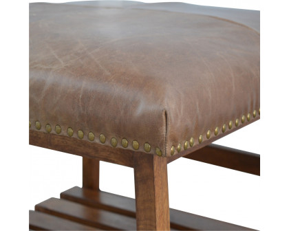 Artisan - Buffalo Hide Square Foot Stool