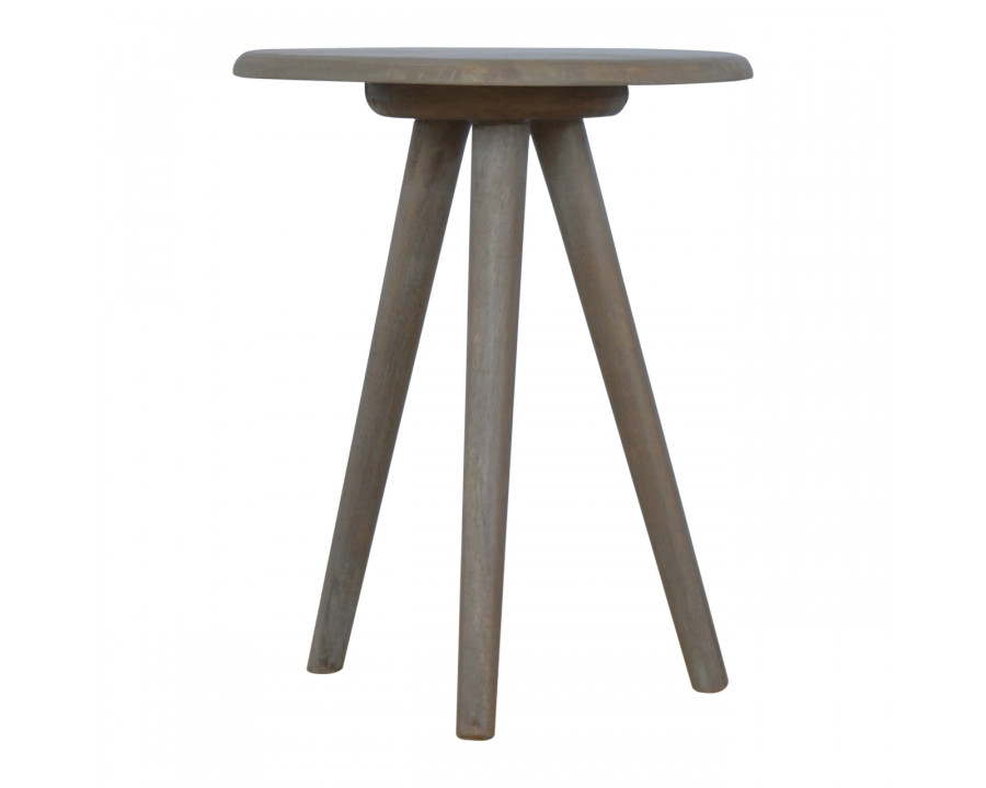 Artisan - Lulu Round Tripod End Table in Washed Grey