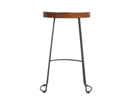 Artisan - Industrial Bar Stool with Chunky Wood Seat