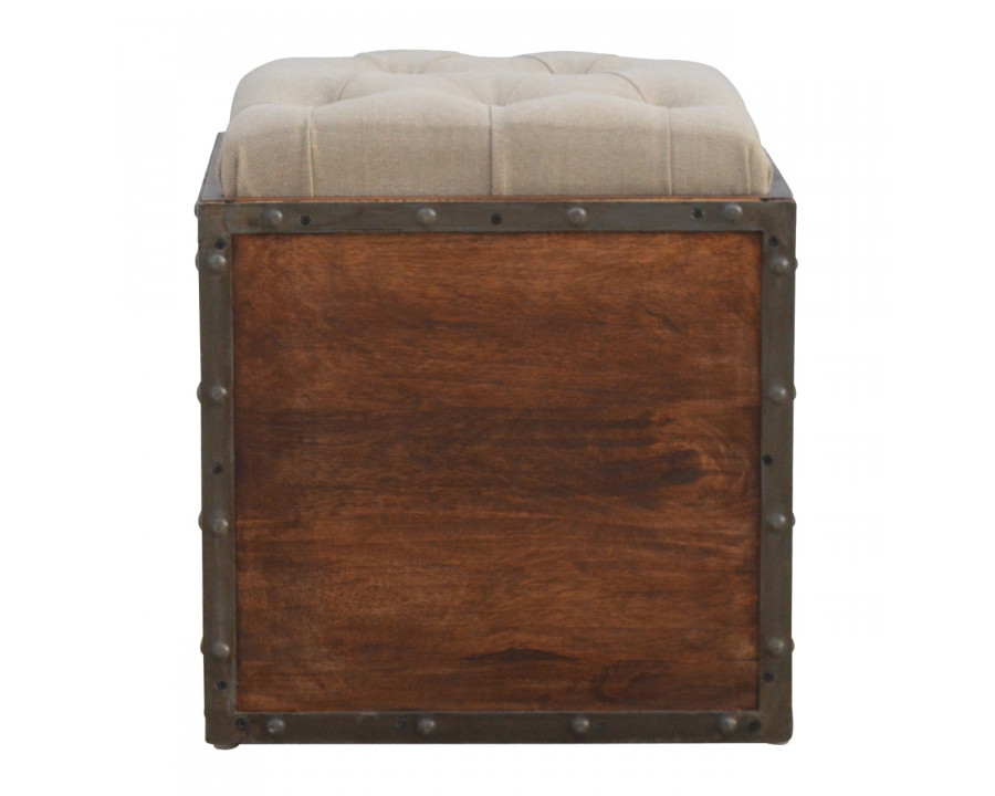 Artisan - Padded Storage Footstool in Iron