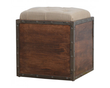 Artisan - Padded Storage Footstool in Iron