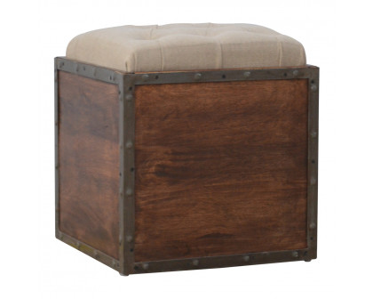 Artisan - Padded Storage Footstool in Iron