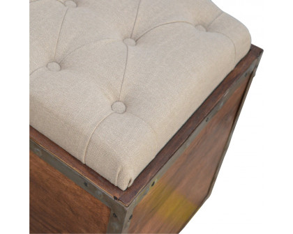 Artisan - Padded Storage Footstool in Iron