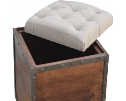 Artisan - Padded Storage Footstool in Iron