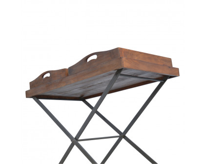 Artisan Industrial Butler Tray - Chestnut, Metal