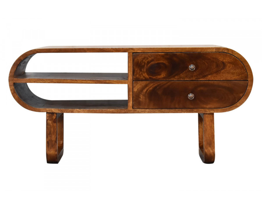 Artisan London Media Unit - Chestnut, U-Rounded