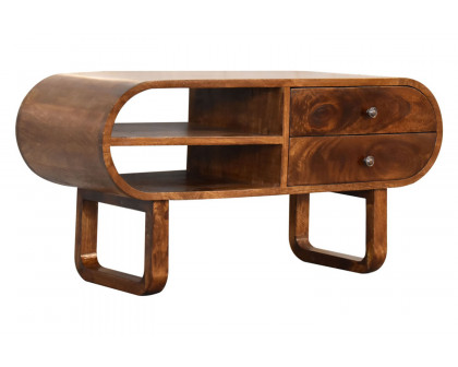 Artisan London Media Unit - Chestnut, U-Rounded