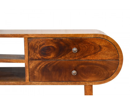 Artisan London Media Unit - Chestnut, U-Rounded