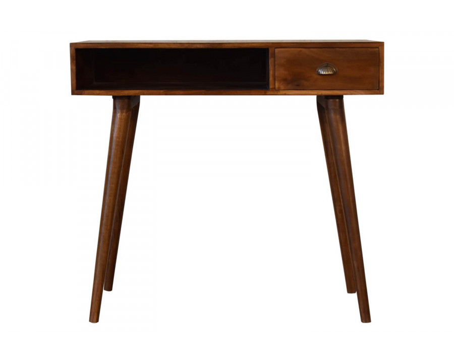 Artisan - Solid Wood Writing Desk with Open Slot in Chestnut