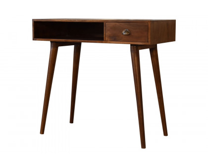 Artisan - Solid Wood Writing Desk with Open Slot in Chestnut