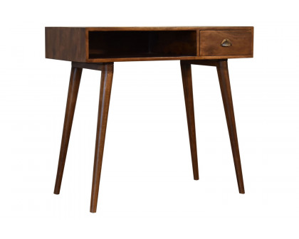 Artisan - Solid Wood Writing Desk with Open Slot in Chestnut