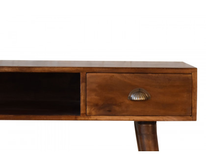 Artisan - Solid Wood Writing Desk with Open Slot in Chestnut