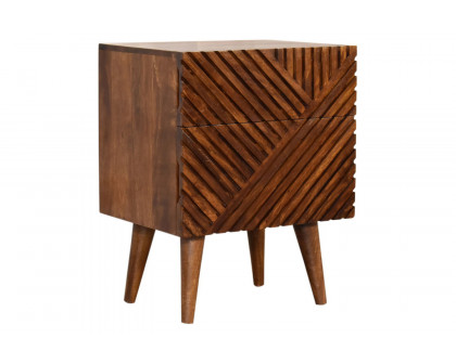 Artisan Lille Bedside with 2 Drawers - Chestnut