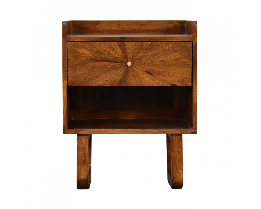 Artisan - U-Sunrise Open Nightstand in Chestnut