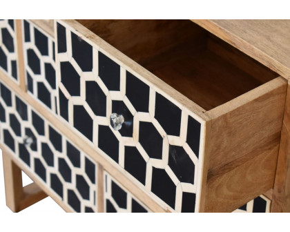 Artisan Bone Inlay Chest - U-Shape