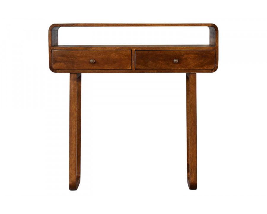 Artisan - U-Curved Console Table in Chestnut