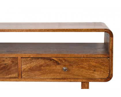 Artisan - U-Shape Curved Media Unit in Chestnut