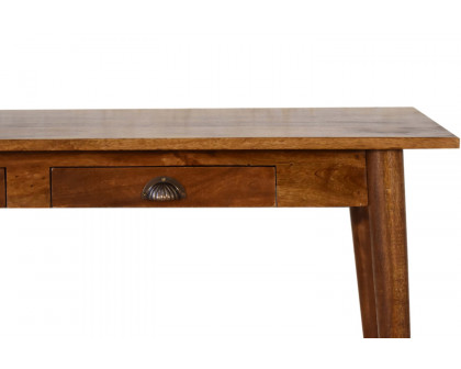 Artisan - Nordic Style Writing Desk with 2 Drawers in Chestnut