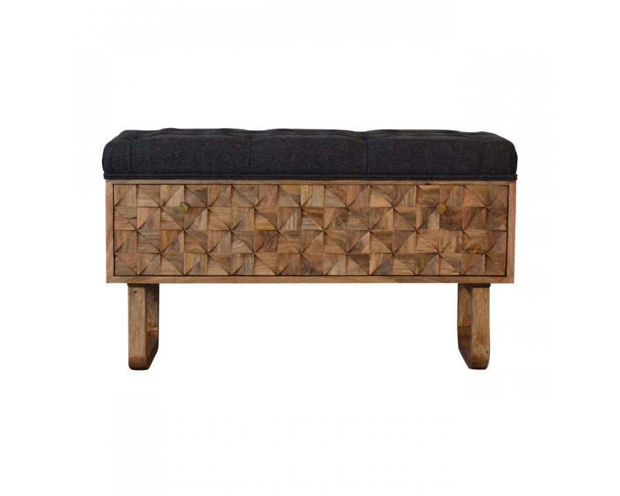 Artisan U-Pineapple Bench - Gray, Tweed