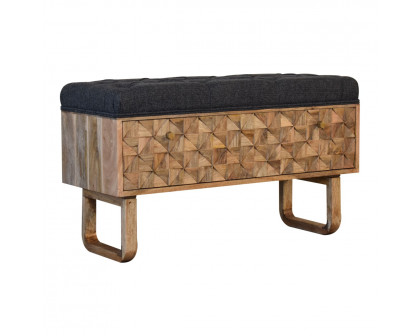 Artisan U-Pineapple Bench - Gray, Tweed