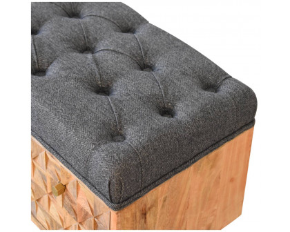 Artisan U-Pineapple Bench - Gray, Tweed