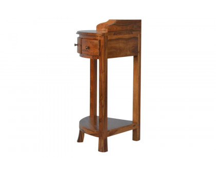 Artisan - Solid Sheesham Wood Corner Wash Stand with a Gallery Back