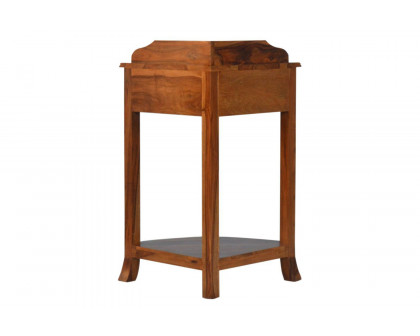 Artisan - Solid Sheesham Wood Corner Wash Stand with a Gallery Back