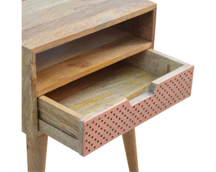 Artisan - Perforated Copper Nightstand with Open Slot in Copper