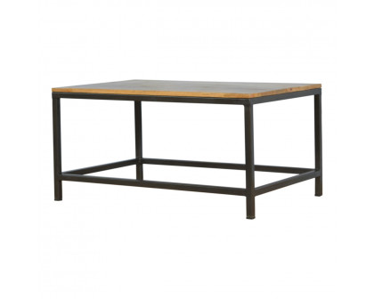 Artisan - Rectangular Coffee Table with Iron Base