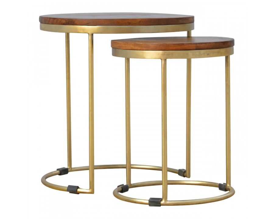 Artisan - Nesting Stool Set of 2 in Gold