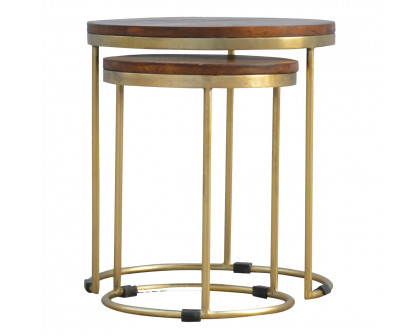 Artisan - Nesting Stool Set of 2 in Gold