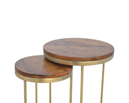 Artisan - Nesting Stool Set of 2 in Gold